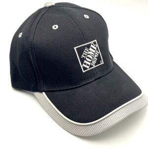 Home Depot Baseball Cap Black Silver Double Bill Adjustable Back Promo Hat